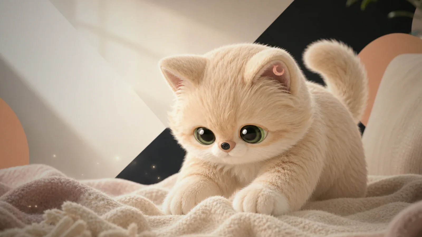 Lumi Cat gently kneading a blanket with its front paws.